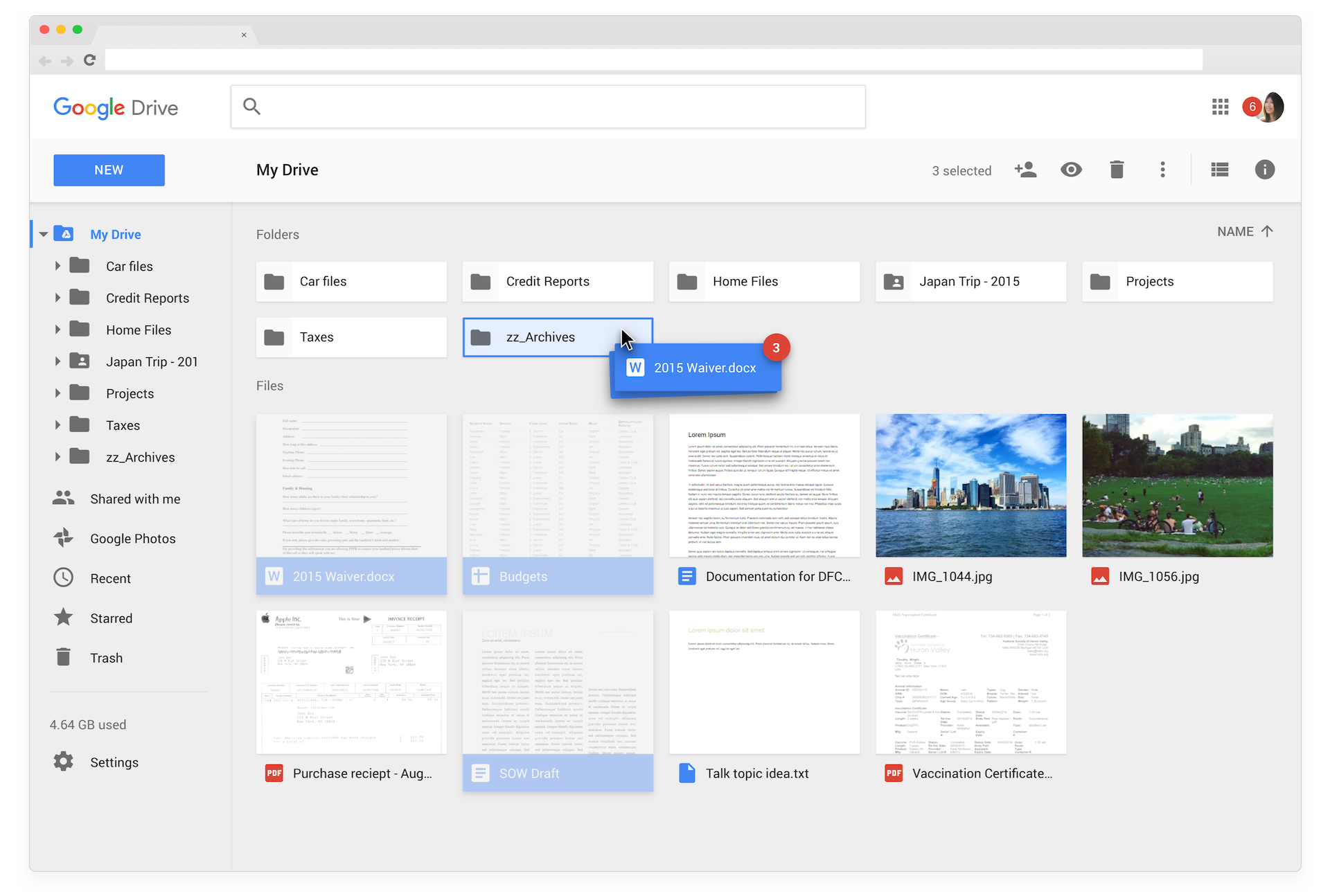 Google Drive - Selection & Organization